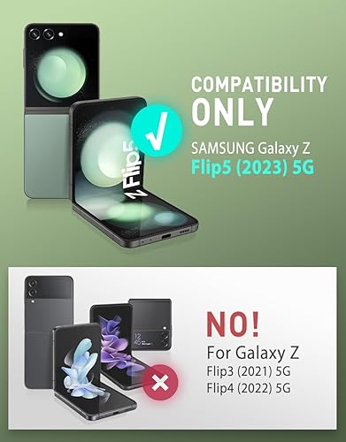 Miniatura 9 de i-Blason Funda magnética para Samsung Galaxy Z Flip 5 con soporte, protector de pantalla integrado, protección de bisagra, protección de cuerpo