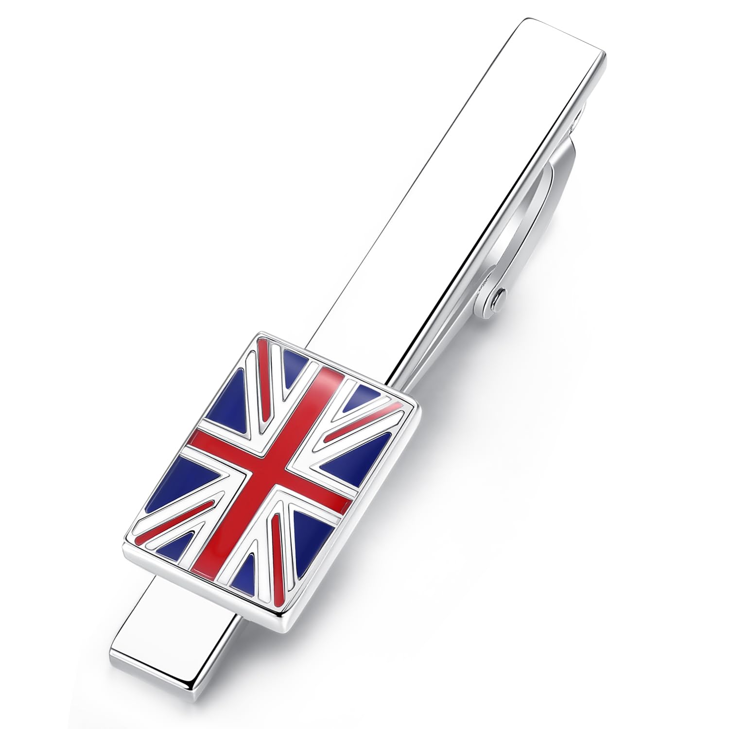 HONEY BEAR Hochwertig Herren National flagge Krawattennadel Krawattenklammer Tie Clip (United Kingdom Vereinigtes Königreich Britisch UK GB Flagge)