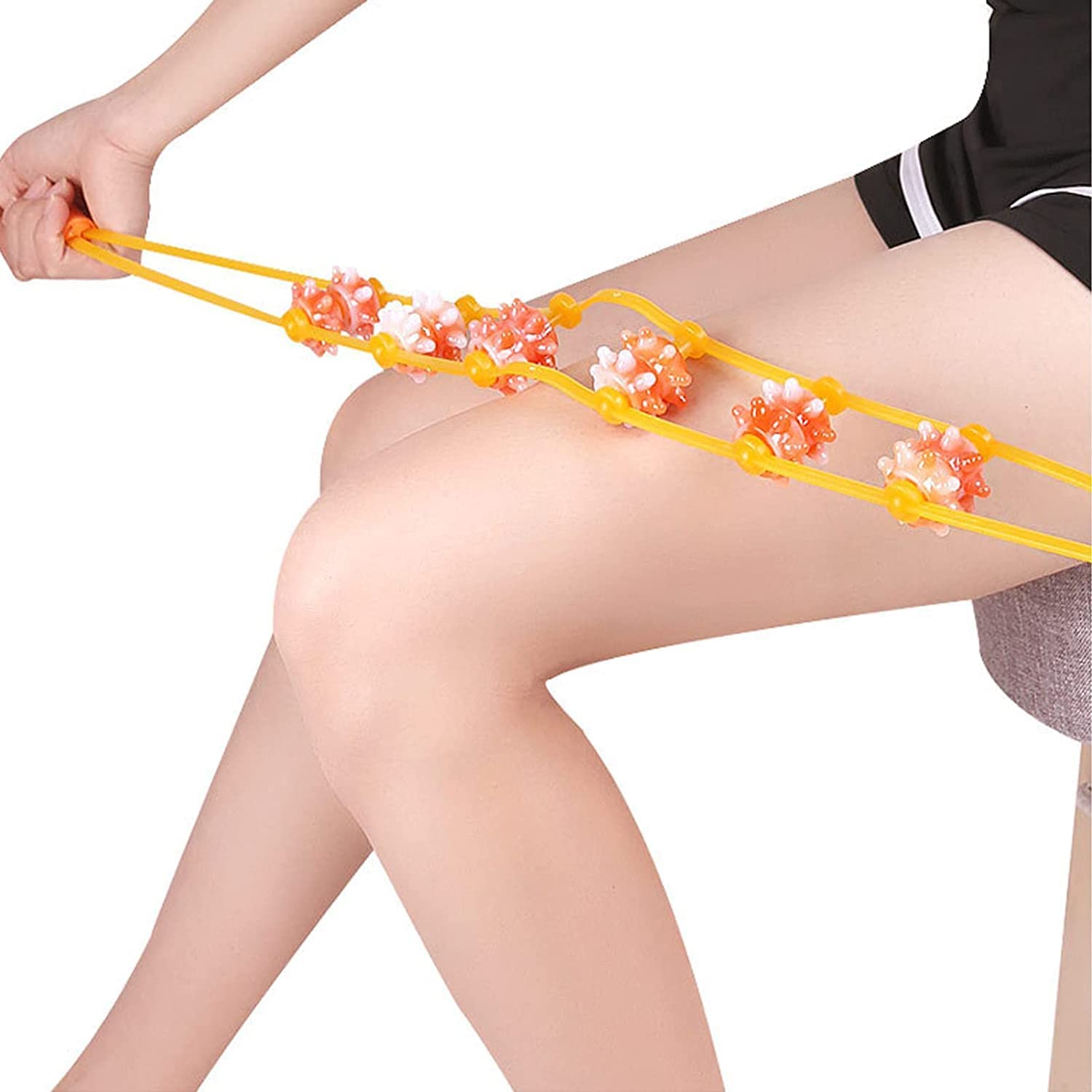 Manual Trigger Point Back Massager with 6 Ball Roller – Deep Tissue Rope Massager for Pain Relief in Legs, Waist, Neck, and Shoulders (Pack of 1, Assorted Color) Manual Trigger Point Back Massager with 6 Ball Roller – Deep Tissue Rope Massager for Pain Relief in Legs, Waist, Neck, and Shoulders (Pack of 1, Assorted Color)