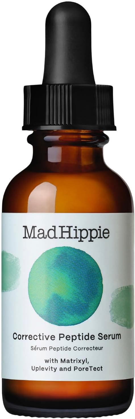 Mad Hippie Corrective Peptide Serum for Face & Neck - Instantly Ageless Skin for Women, Peptides Complex with Matrixyl for Collagen Repair, Minimize Facial Pores & Skin Tightening Serum, 1.02 Fl Oz