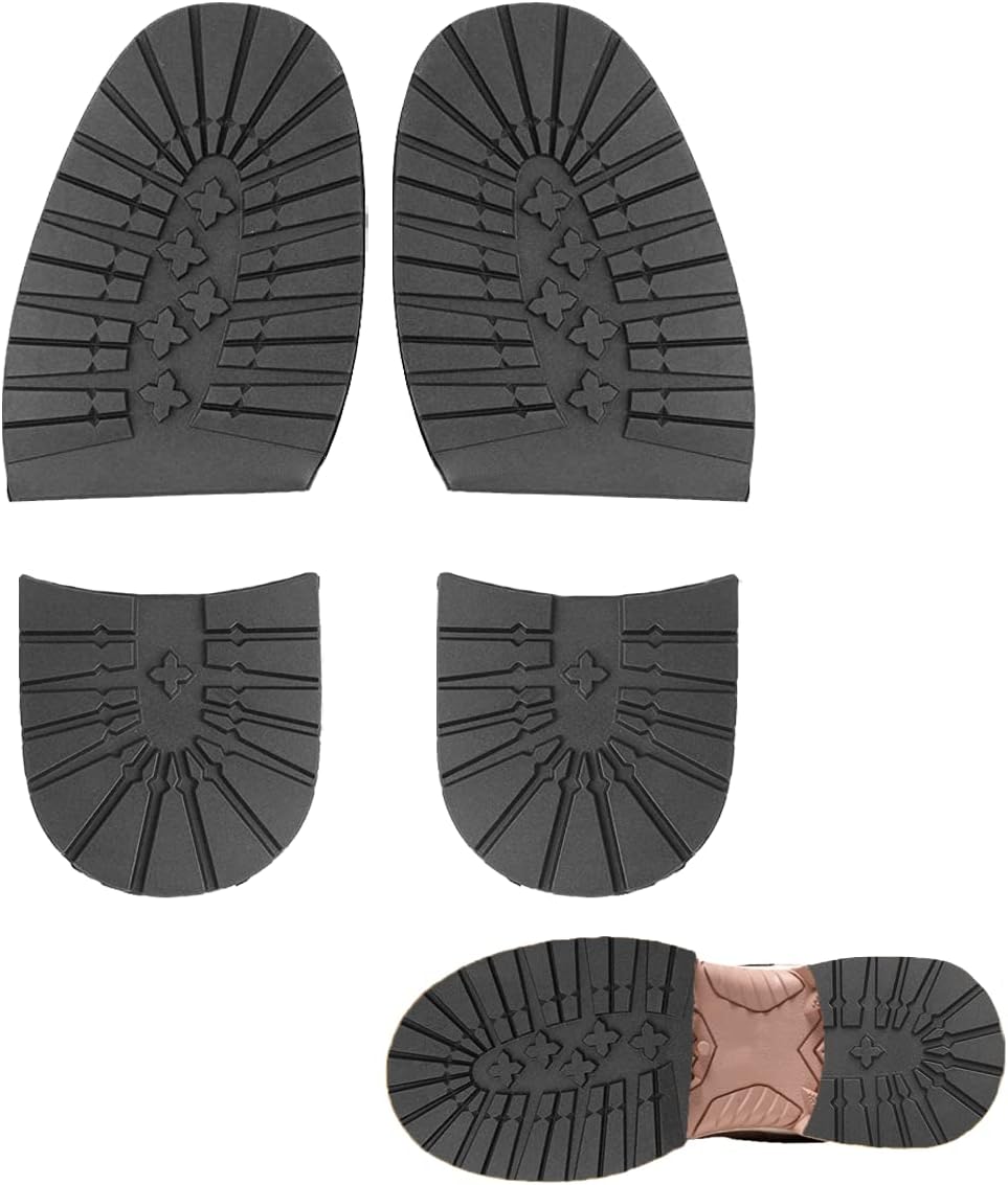 Shoe Replacement Rubber Half Sole and Heels, Shoe Pads Non-Skid Sole Protector Heels Repair Replacement Shoe Grips for Bottom of Shoes (Black)