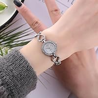 Vista 2 de ADSBIAOYE Reloj de pulsera de diamantes de lujo para mujer - Elegante correa de acero inoxidable hueco formal