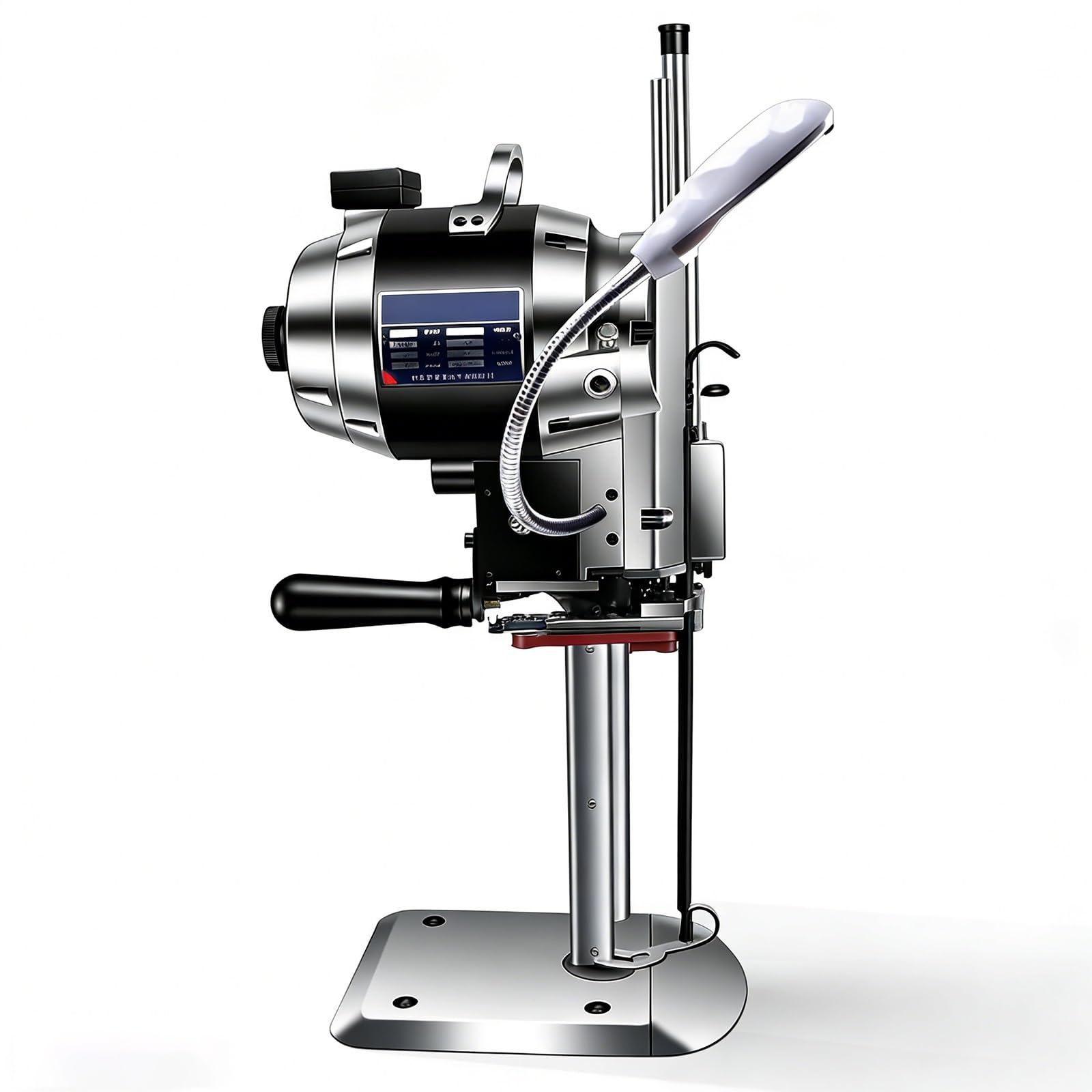 Máquina De Corte Eléctrico Para Telas; Cortadora Vertical Con Iluminación Led, Cuchilla Recta Y Afilado Automático; Grosor Ajustable De Hasta 340 Mm; Para Cuero, Alfombras Y Textiles(12 in)