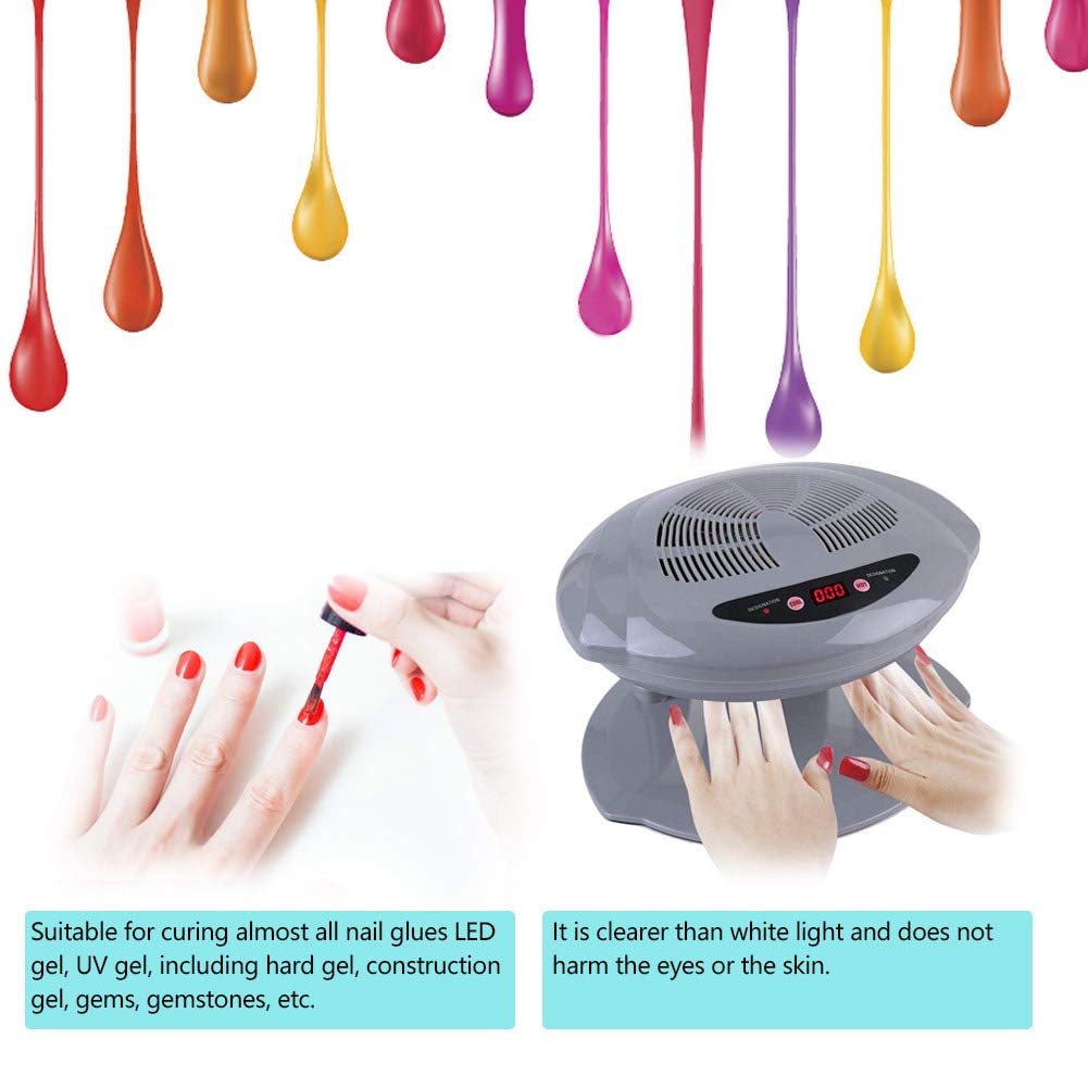 Essiccatore professionale per unghie a freddo e ad aria calda 400 W, lampada UV per unghie con sensore LED per unghie curative e unghie per piedi (argento)