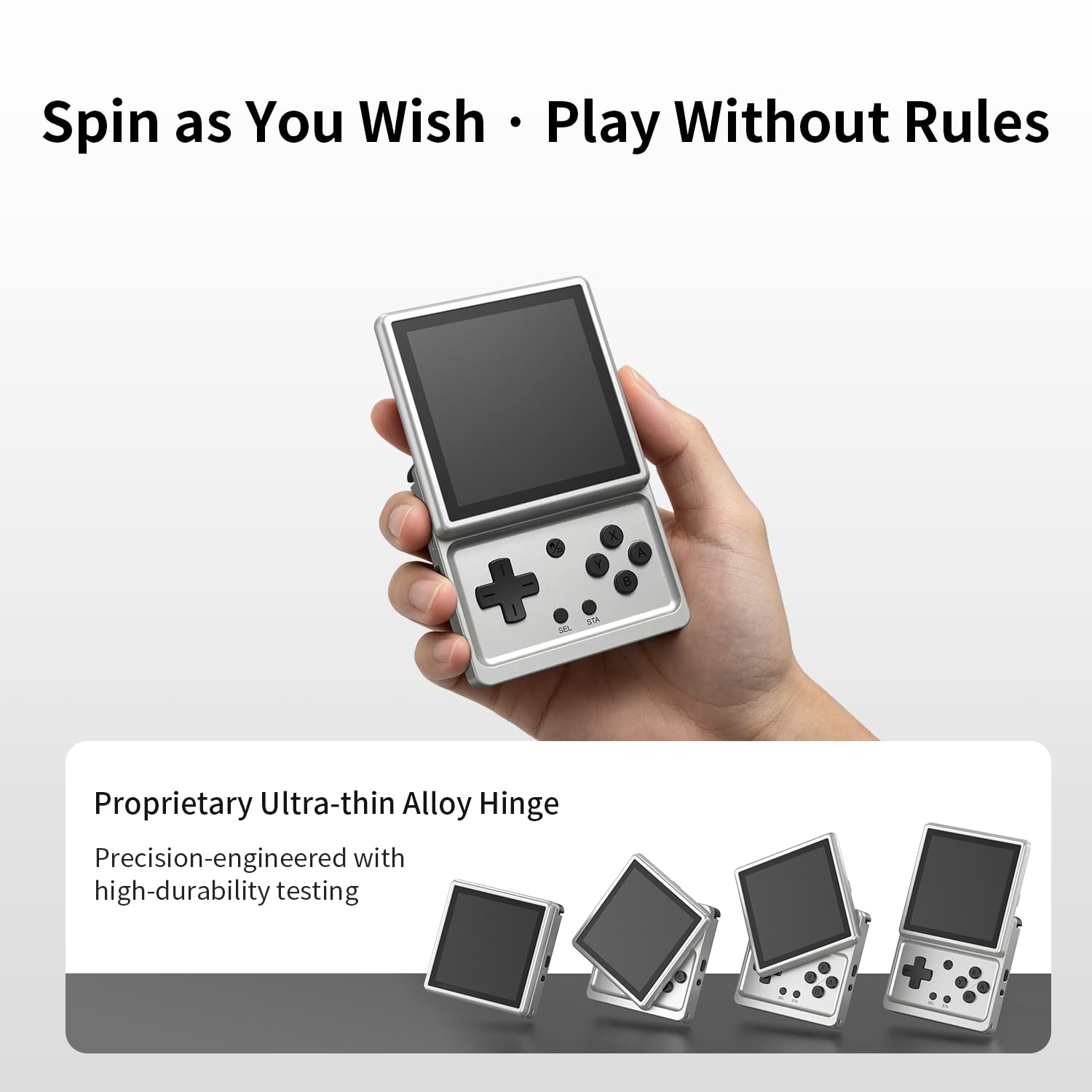 RG Rotate Retro Handheld Game Console, 3,5-Zoll-Schwenkdisplay Android-Portabel Player, Unisoc T618-Chip 3 GB + 32 GB, 2000 mAh-Batterie, Aluminiumlegierung Gehäuse