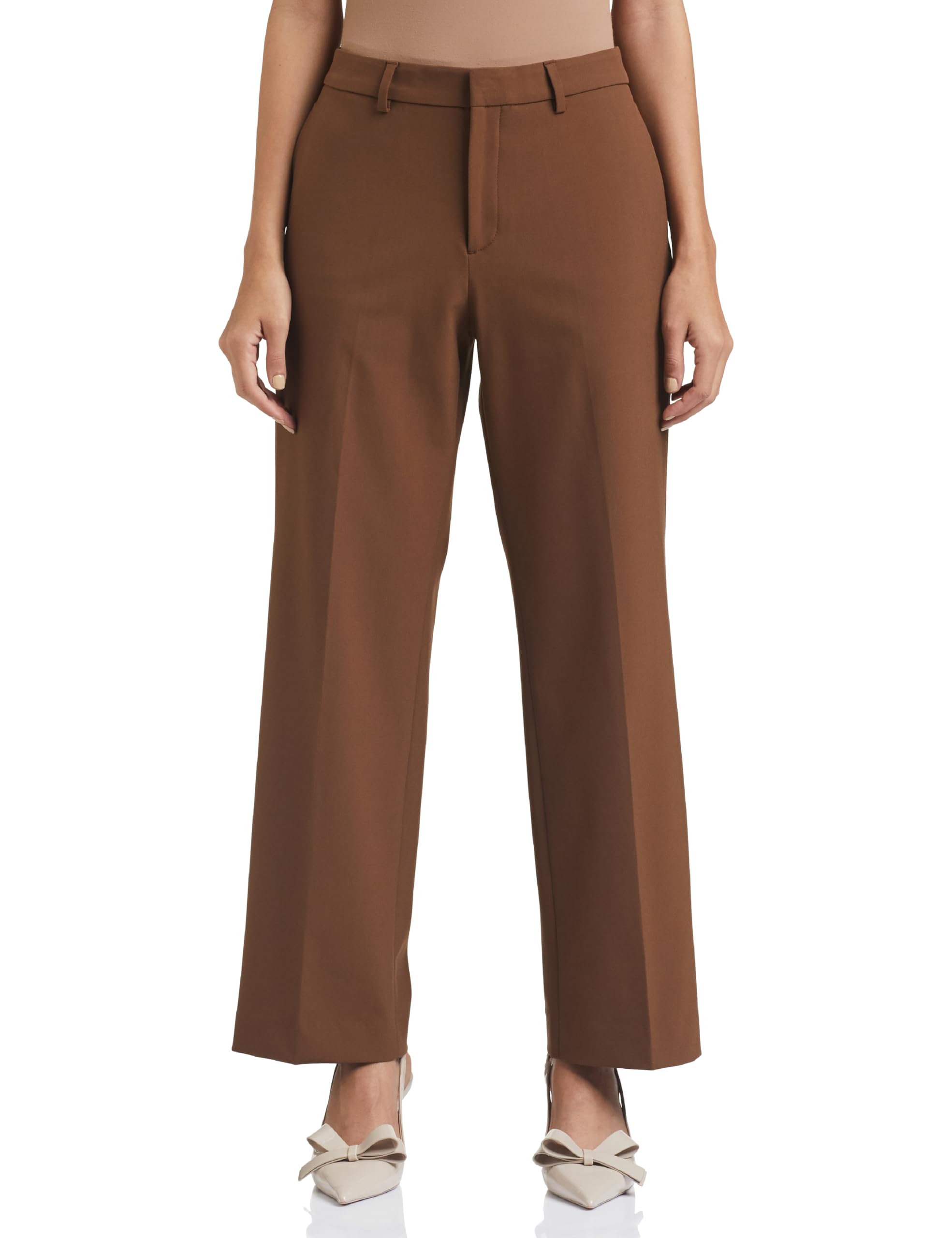 Symbol Premium Women's 'Desk-to-Dinner' Wide Leg 4-Way Stretch Formal Trousers (Flexi-Waist | Easy Care) (Available in Plus Sizes)