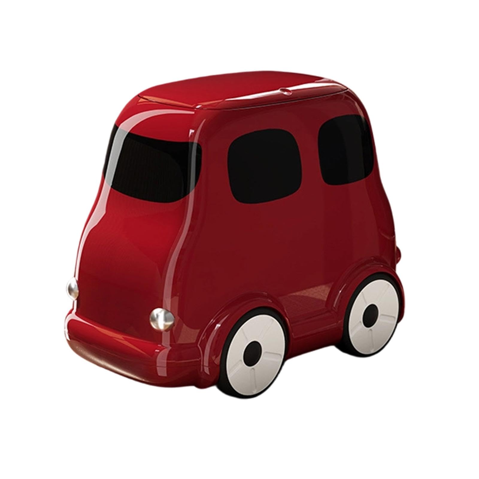 Cestino con Ruote, Pattumiera, Elemento Decorativo per Scuola, Ufficio, Camera degli Ospiti, Rosso