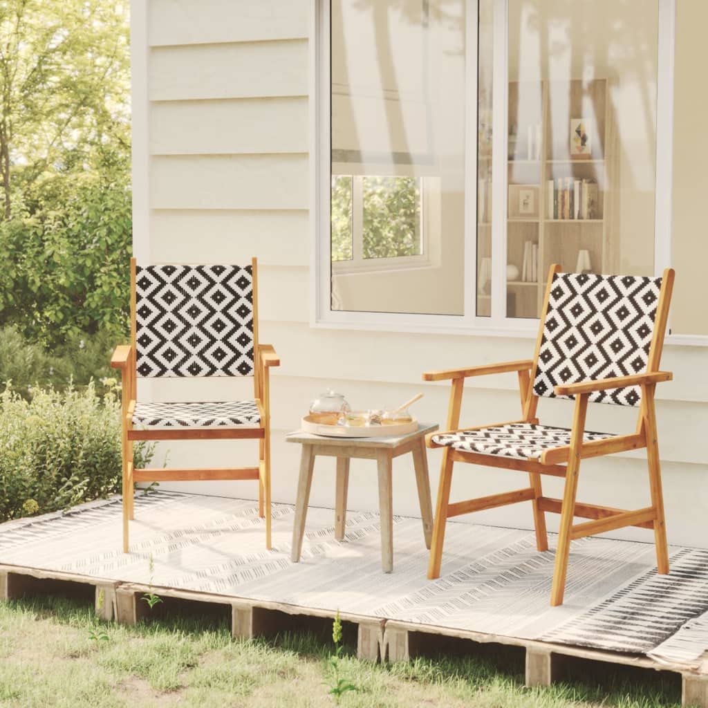 vidaXL 2X Madera Maciza de Acacia Sillas de Jardín Asiento Butaca Patio Terraza Balcón Comedor Muebles Mobiliario Exterior Duradero