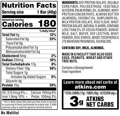 Atkins 405900 Chocolate Almond Caramel Bar, Keto-Friendly thumb #9