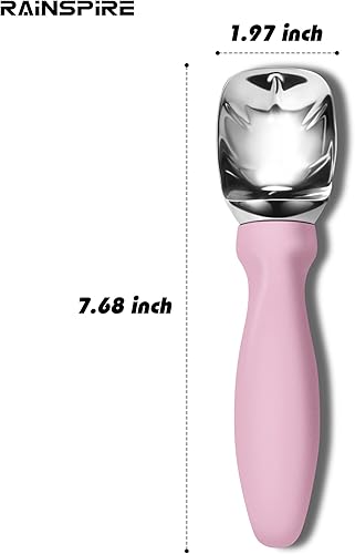 Vista 27 de Rainspire Cuchara de helado de acero inoxidable con mango cómodo, cuchara de helado resistente, pala para helado, ideal para cucharas de helado duro