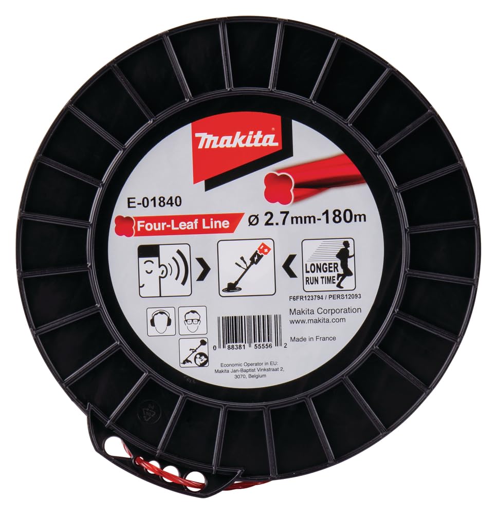Makita E-01840 Desbrozadora alambre hoja trébol roja Cortadora hilo 2,7 mm 180 m