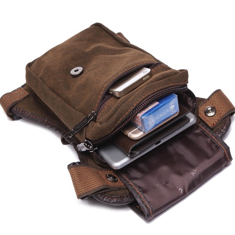 Sac Banane Multifonction en Toile, Sac Tactique Militaire, Petit Sac pour la Course, Le Camping, la randonnée, la Moto, Le Cyclisme, Le Sac à bandoulière