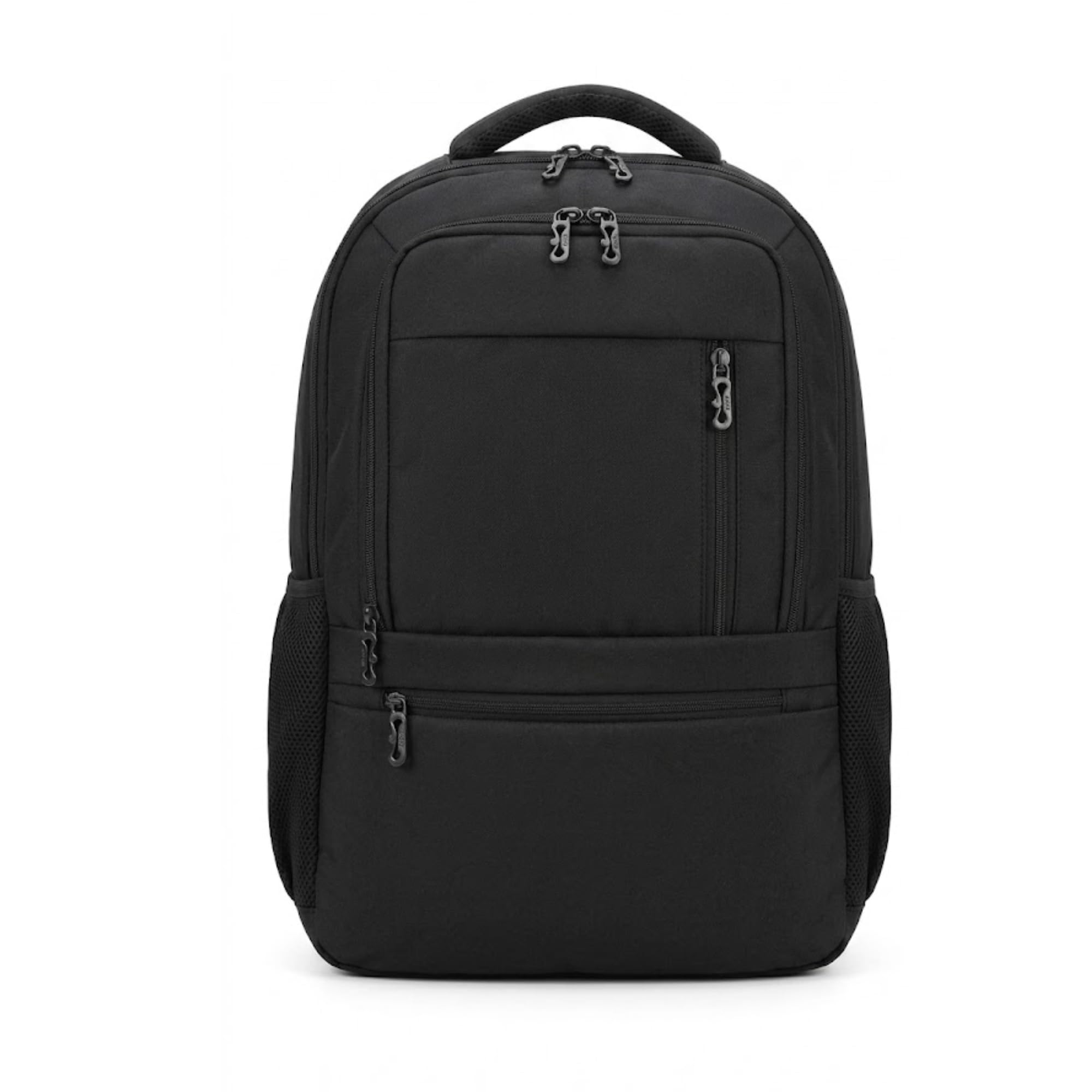Laptop Backpack for Men & Women | Lightweight Office, College & Travel Backpack with Multiple Compartments | Water Resistant Laptop Bag with Side Bottle Pocket | Black-image-9