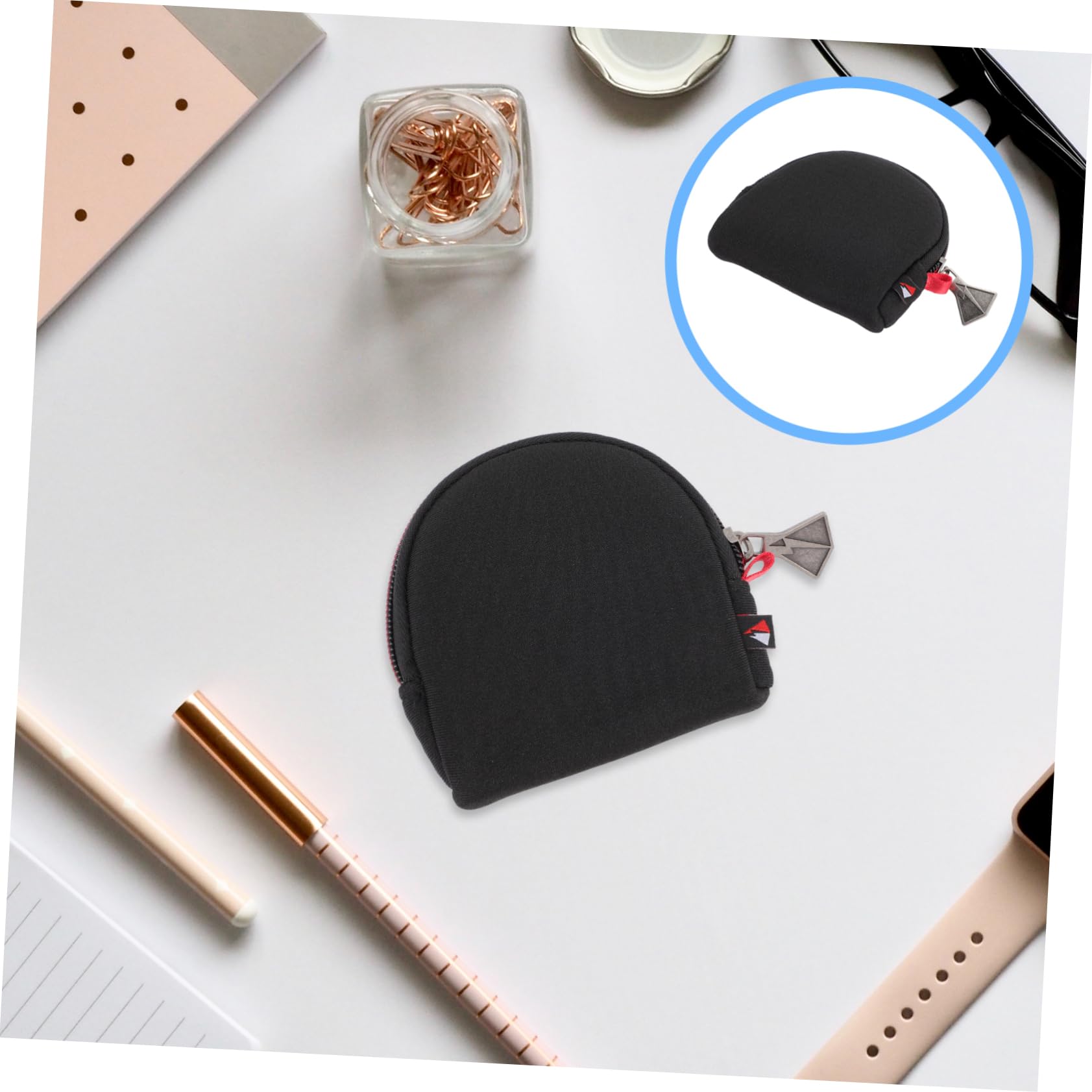 Étui Rond Léger et Pliable pour Filtre D'appareil Photo en Néoprène Plusieurs Styles Poches en Tissu Maillé pour Ranger Les Petits Accessoires Un Paquet Photo