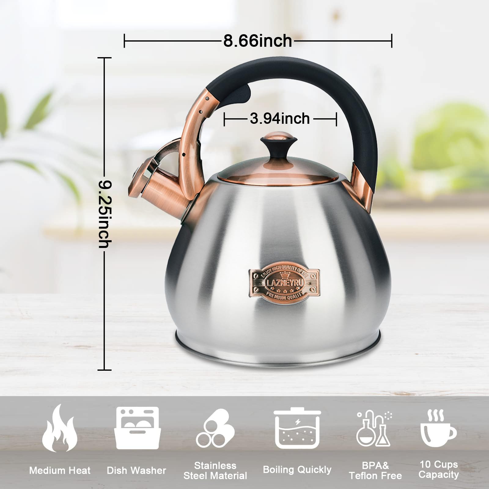 Amazon.com: Tea Kettle Stovetop Whistling Kettle Teapot, 3Quart