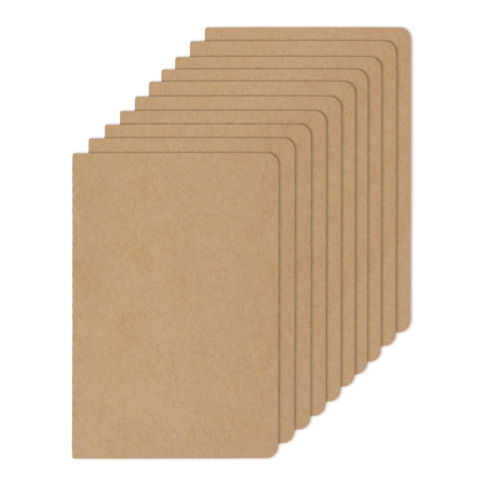 Thboxes 10Pcs A5 Lined Notebooks, 60 Pages(30 Sheets) Each Kraft Cover Lined Notepad Multipack Journal Notebook for Students Travelers Office Making Plans, Writing Memos