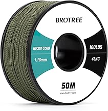 Brotree Micro Paracord 1.18 mm 50 m Spool for Bracelet, Crafts, DIY - 45 kg Breaking Load (Army Green)