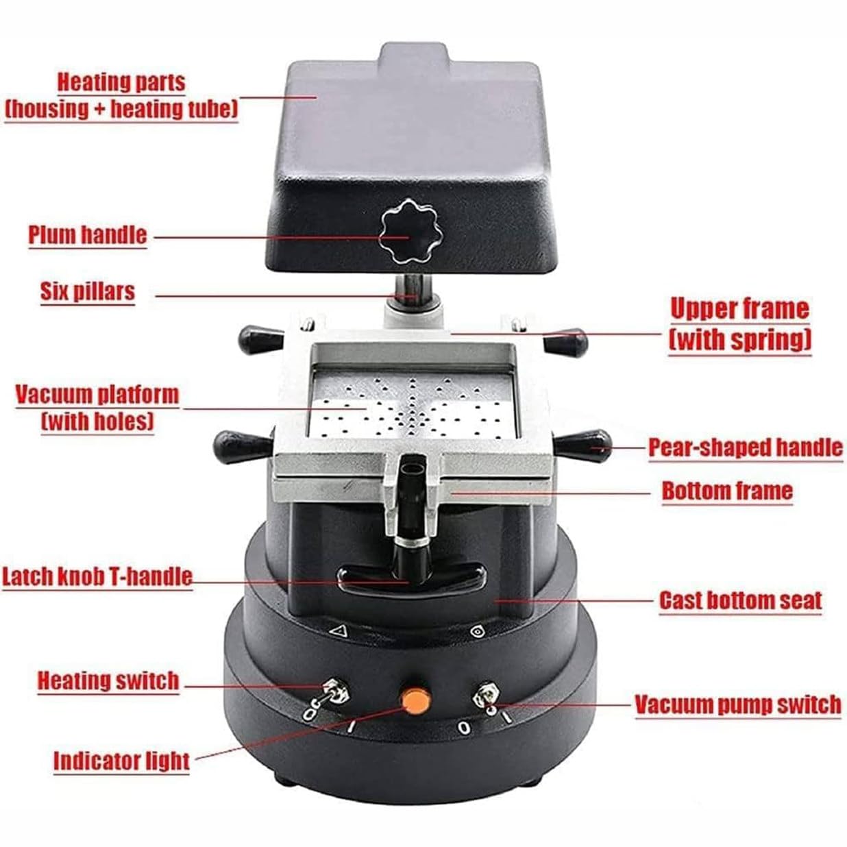 Machine De Moulage Sous Vide Dentaire 1200 W, équipement De Laboratoire De Thermoformage, Plastifieuse Dentaire, Outil De Fabrication De Matériaux Buccaux – Pas Besoin De Billes D'acier