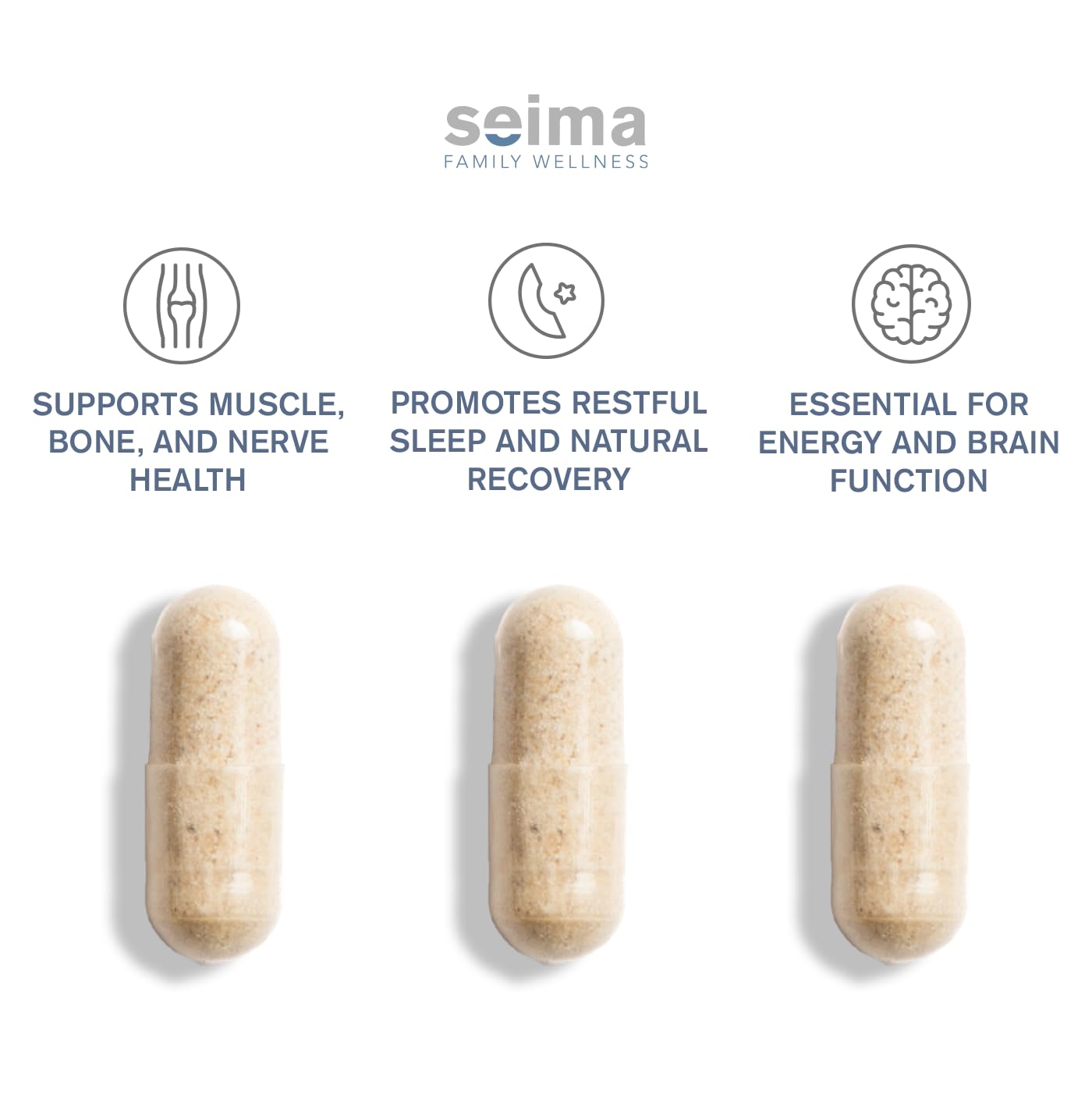 SEIMA - 4-in-1 Magnesium Complex – 1200 mg with Glycinate, Citrate, L-Threonate and Malate – Sleep, Stress Relief, Muscle Recovery, Energy and Well-Being for Women and Men, 90 Capsules — Amazon image 3