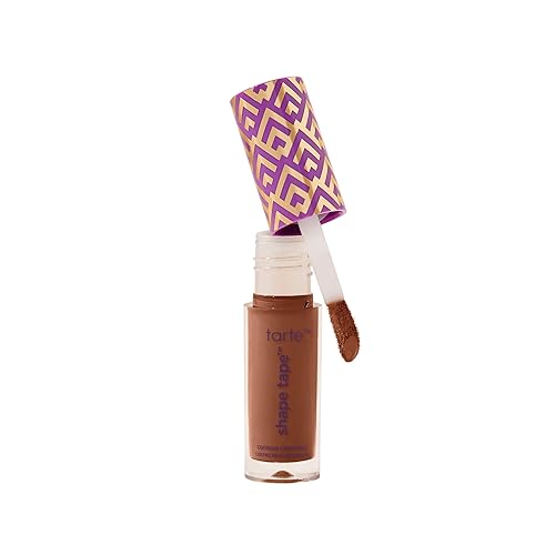 tarte shape tape concealer – Full-Coverage Creaseless Soft Matte Finish, Brightening Under-Eye & Face Makeup, 16hr Longwear, Vegan & Cruelty-Free, travel size, 55W rich warm