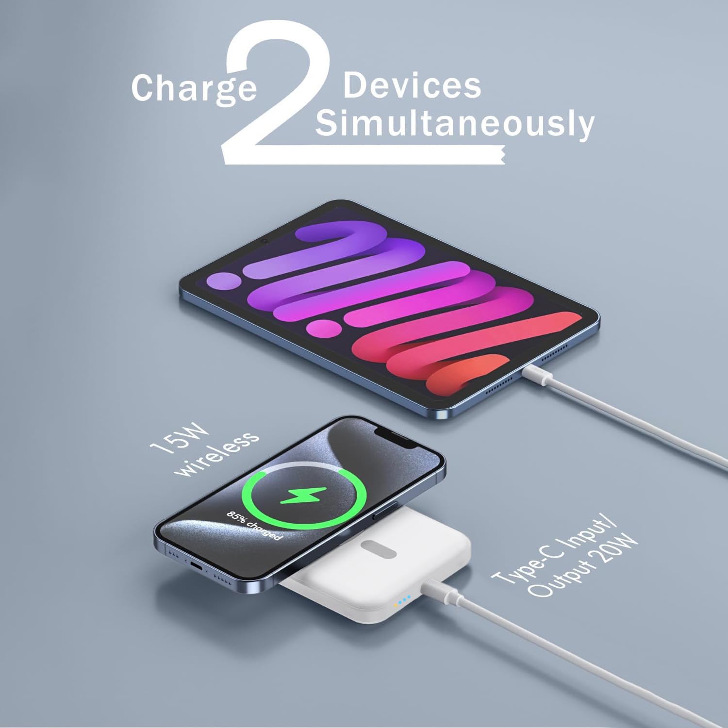 Power Bank,Magnetic Wireless Portable Charger,10000mAh 20W Fast