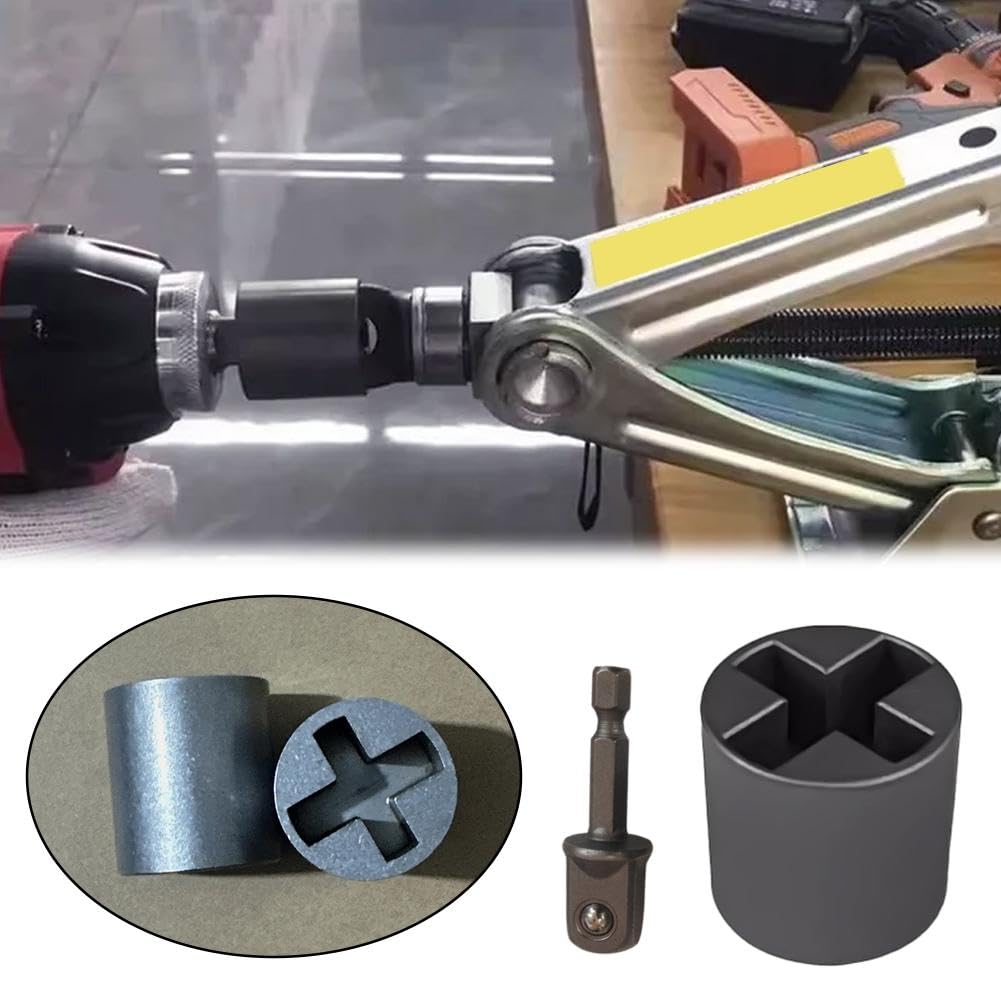 2x Universal Stecknuss-Adapter Für Handbohrmaschine & Akkuschrauber – 1/2 Zoll (1,27 Cm), Für Reifenwechsel, Robust Aus Stahl, Kompakt
