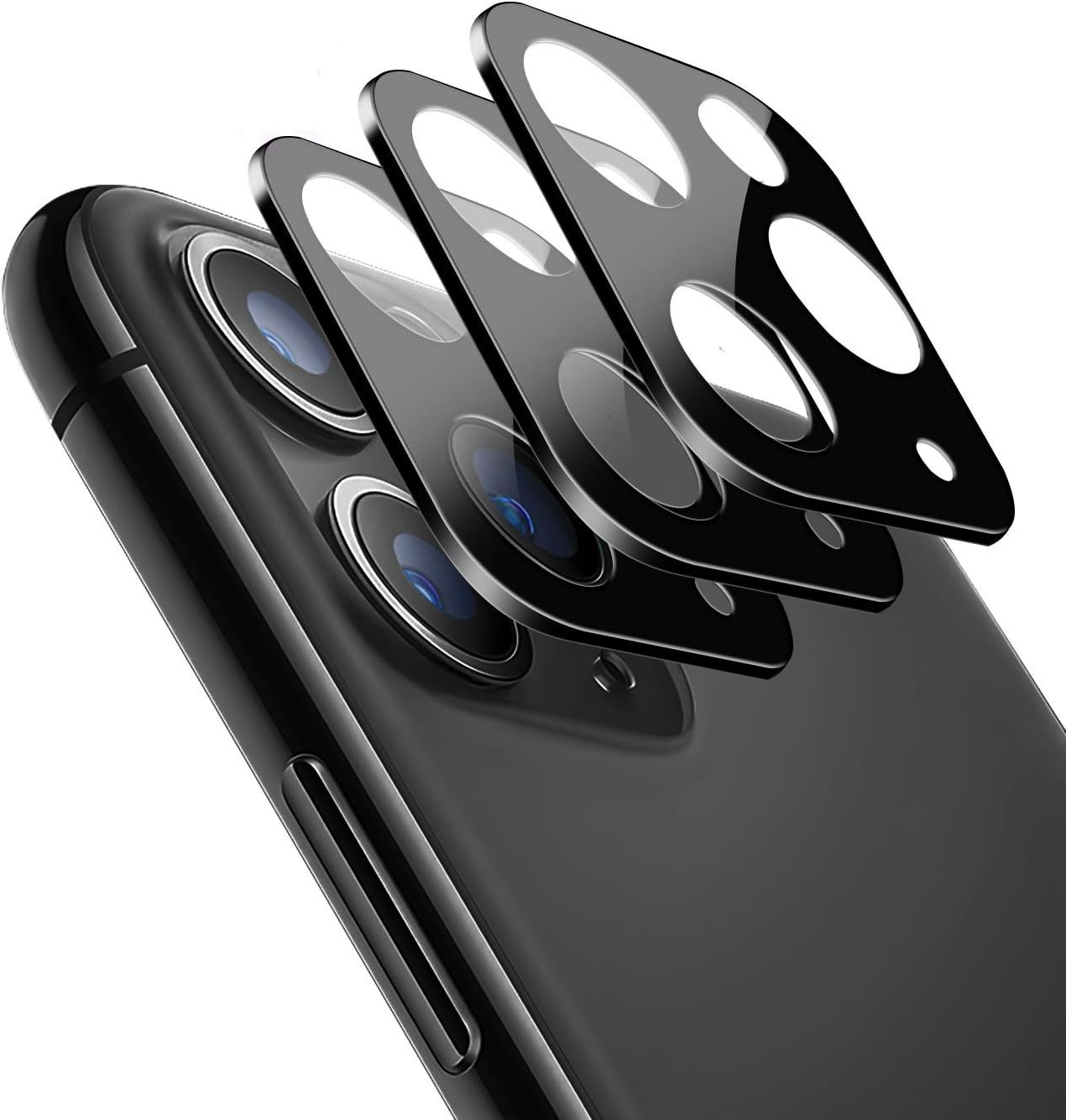 [3 Pack] OUNIER for iPhone 11 Pro Max Camera Lens Protector for Apple iPhone 11 Pro Film 9H Tempered Glass Protection, 3D Full Coverage Easy Install High Definition Anti-Scratch Strong Adsorption