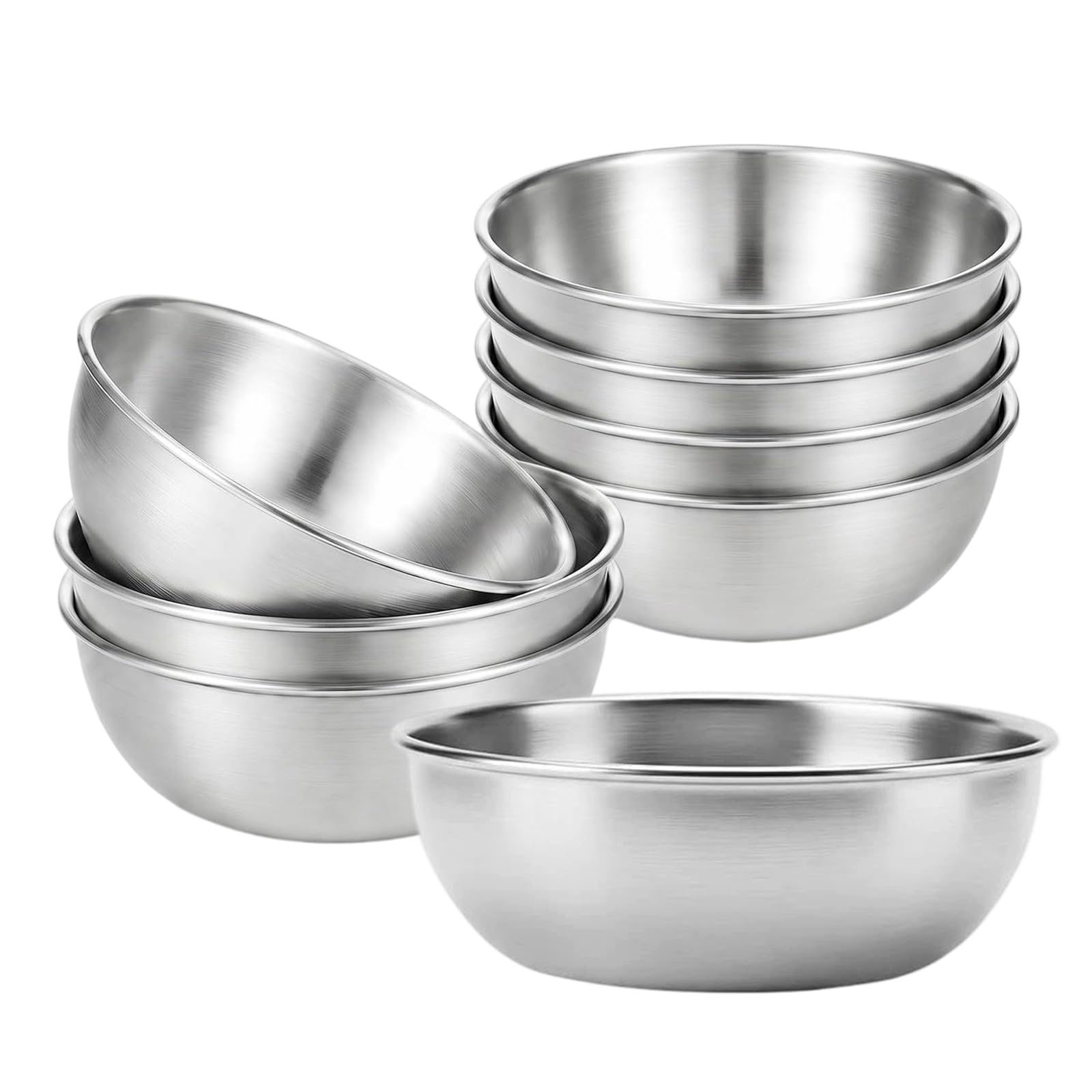 Zxfdsfdbnm Stainless Steel Sauce Dishes Minis Individual Saucers Bowl Round Seasoning Dishes Sushi Dipping Bowl Appetizer Plates Metal Ramekins