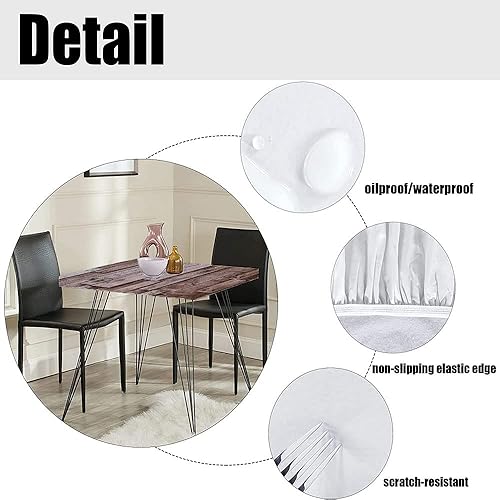 Miniatura 5 de Mantel de madera, granero vintage, tablones de pared, arte sepia, madera contrachapada natural antigua, impresión de imagen, borde elástico, para