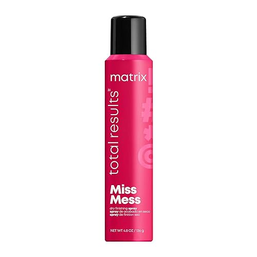 MATRIX Total Results Miss Mess - Spray de acabado seco Laca texturizadora para el cabello para volumen Sujeción de luz Acabado mate 48 onzas