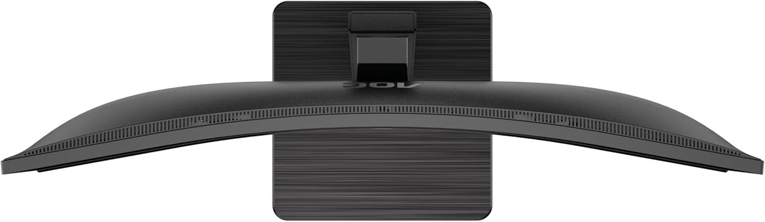 Top-down view of the AOC CU34P3CV monitor, emphasizing its curved screen design.