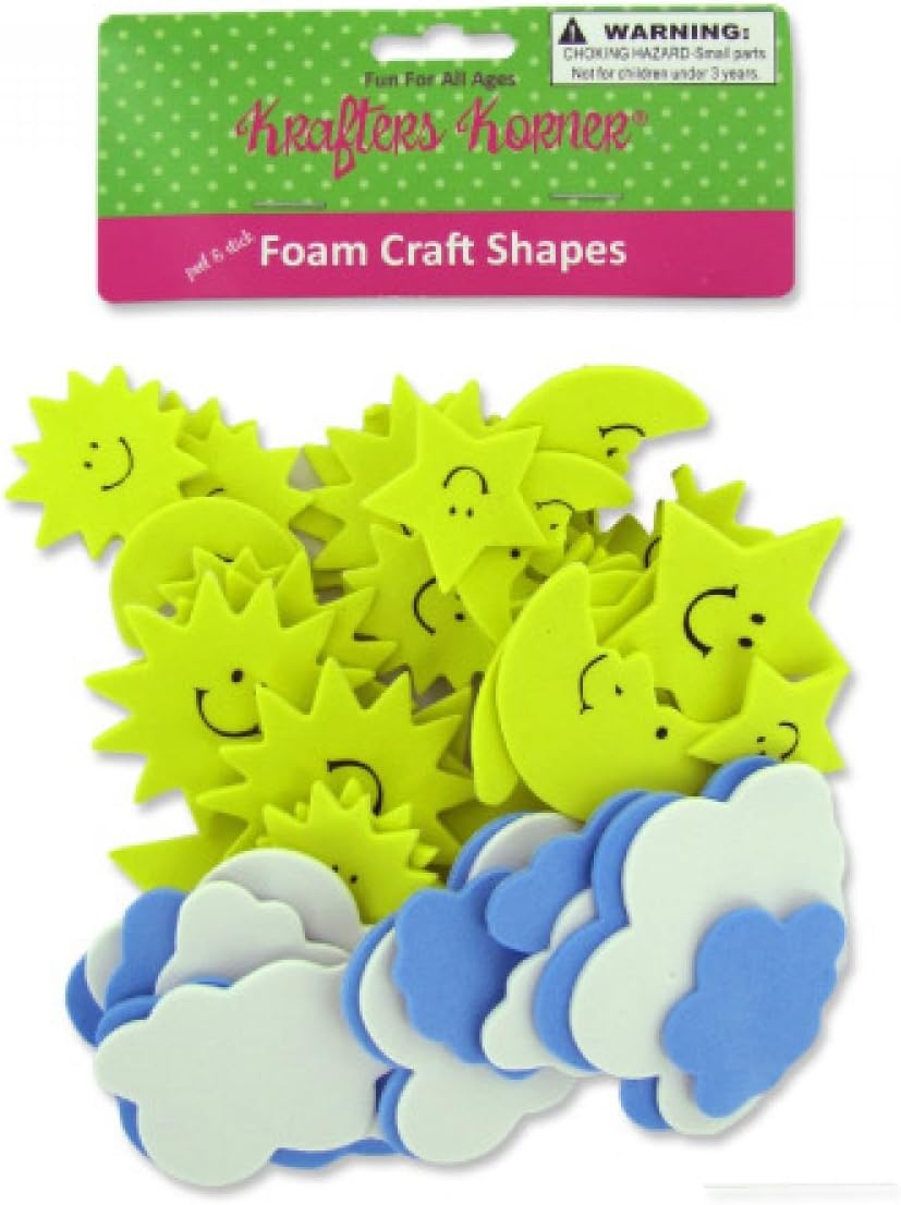 Sky Foam Craft Shapes Set of 72, [Crafts, Foam Shapes] Home & Kitchen
