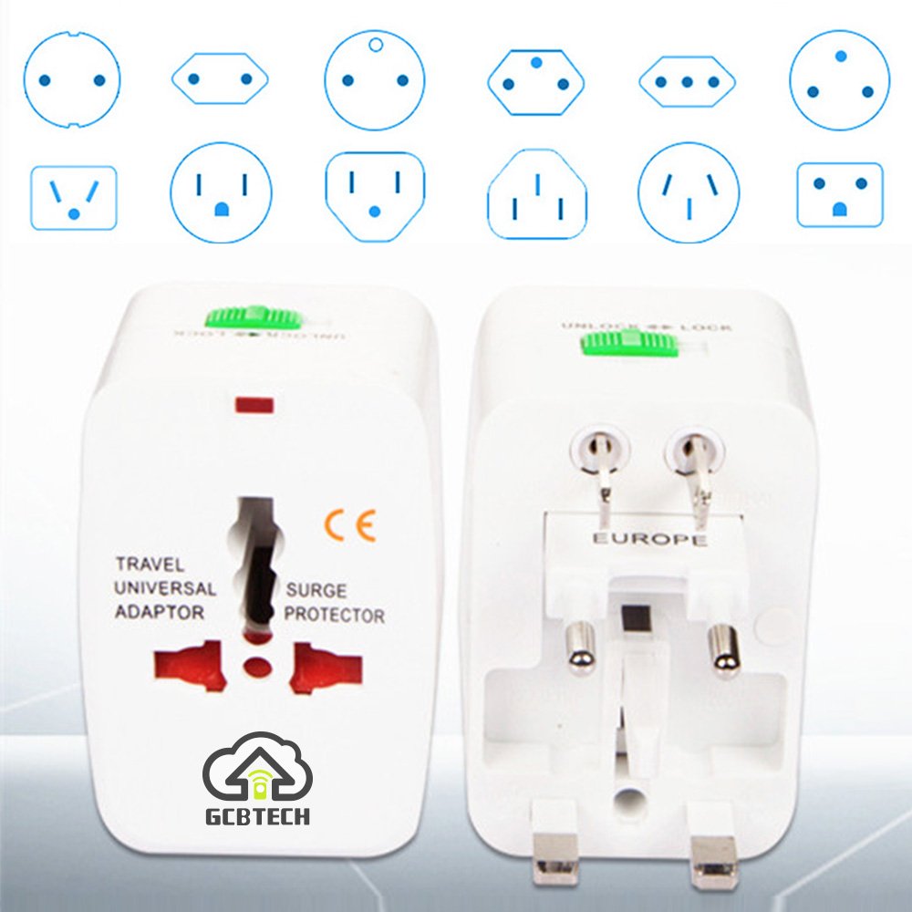 Gcbtech Universal seyahat fişi (150 ülkeler) Weltreise fiş/Seyahat Adaptörü/Power Charger Plug/All in One Universal World Travel adaptörü EU US UK AU China (Beyaz)