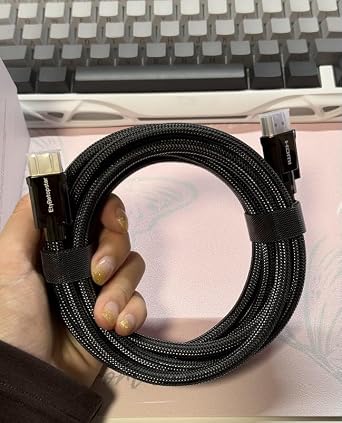 HDMI Cable 6FT, Ultra High Speed 48Gbps, Nylon Braided, Supports 8K@60Hz, 4K@120Hz, eARC, Dynamic HDR, Compatible with TV, Monitor, Gaming Console and Laptop