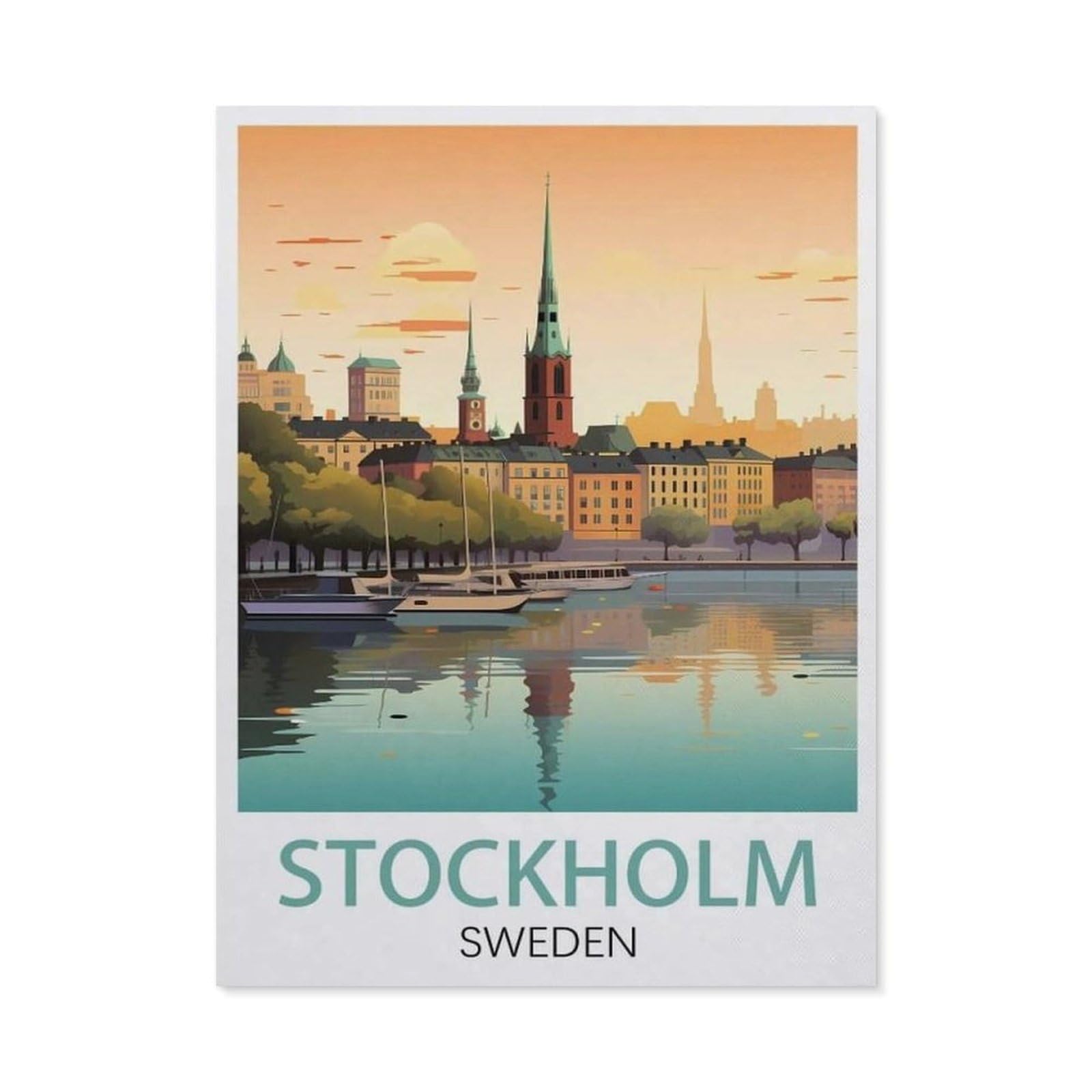 Metal Signs，Stockholm Sweden(20x30cm）