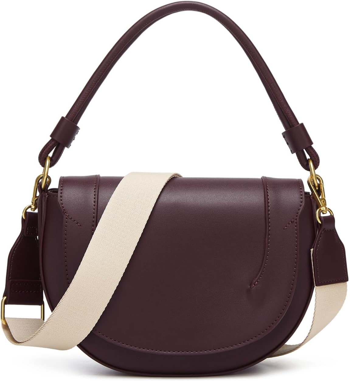 Slouchy PU Leather Crescent Hobo Bags Women Trendy Saddle Crossbody Purse Satchels Shoulder Bag Top-handle Tote Handbag