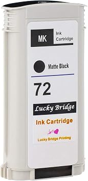 1PK Compatible HR72 Ink Cartridge Matte Black Replacement 130ML Use with designjet T1100 T1200 T1100ps T1120 SD-MFP T1120ps T2300 T610 T620 T770 Series Printer HR72MK -US
