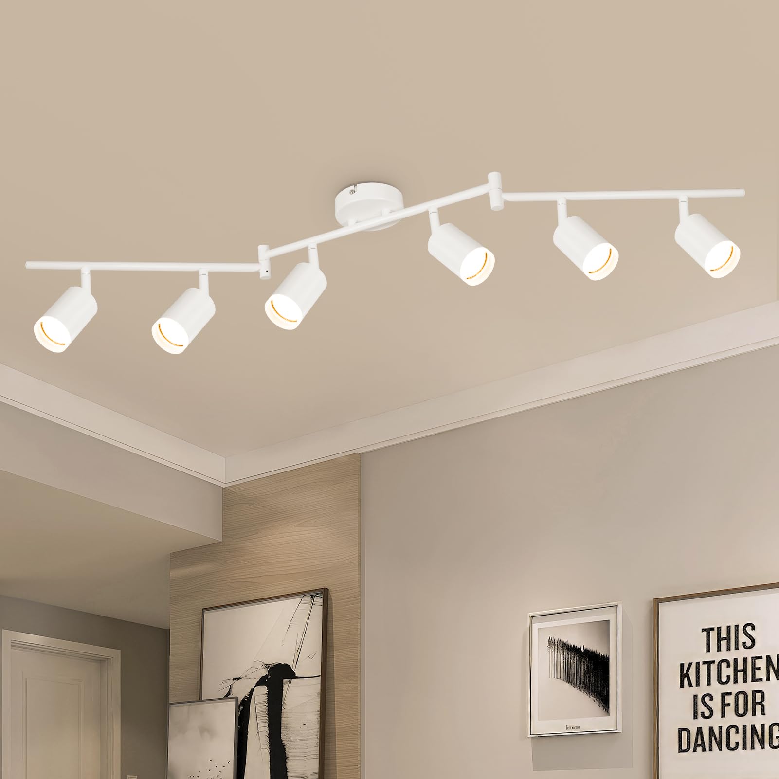 LED Deckenstrahler 6 Flammig Weiß Schwenkbar 350° GU10 Deckenleuchte Modern Ohne Leuchtmittel