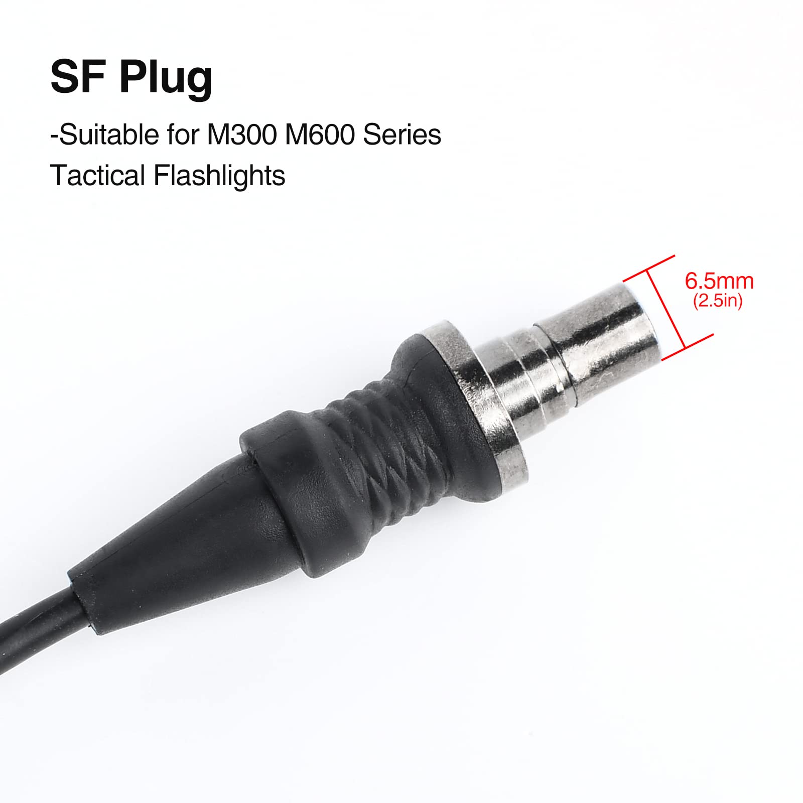 NOBUHIRO Interrupteur de pression à distance modulaire tactique avec support de lumière décalée pour lampe de poche M300 M600 Scout, avec prise SF pour lampes de poche M300 M600, convient pour rail