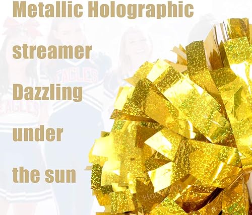 Miniatura 89 de Hooshing - Paquete de 2 pompones de animadora con mango tipo bastón, pompones para espíritu de equipo, deportes, bailes, animación, para niños