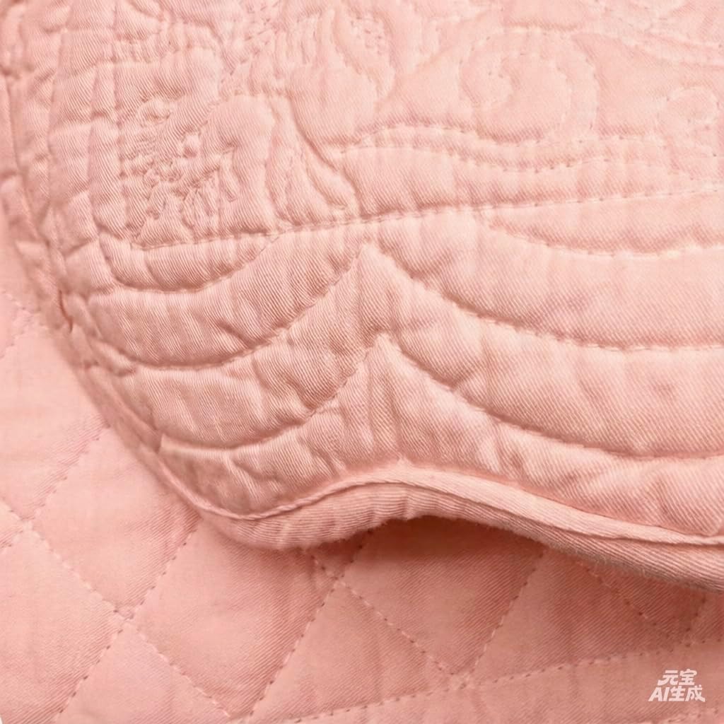 Quilted Cotton Placemats Set of 6 with Matching Napkins – 100% Cotton Table Mats & Cloth Napkins, 12-Piece Solid Blush Pink Table Linen Set for Everyday Dining & Special Occasions