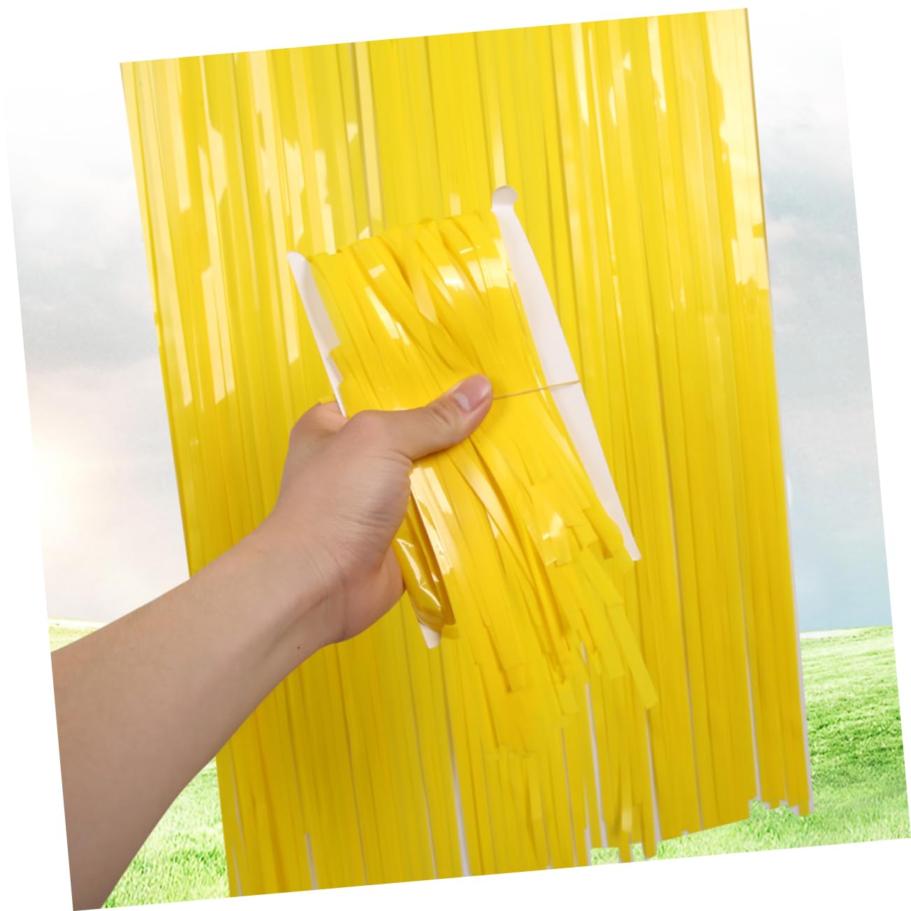 Mikikit Pet Material Tassel Table Skirt 2m Multi-use Party Decorations for Birthday Celebration