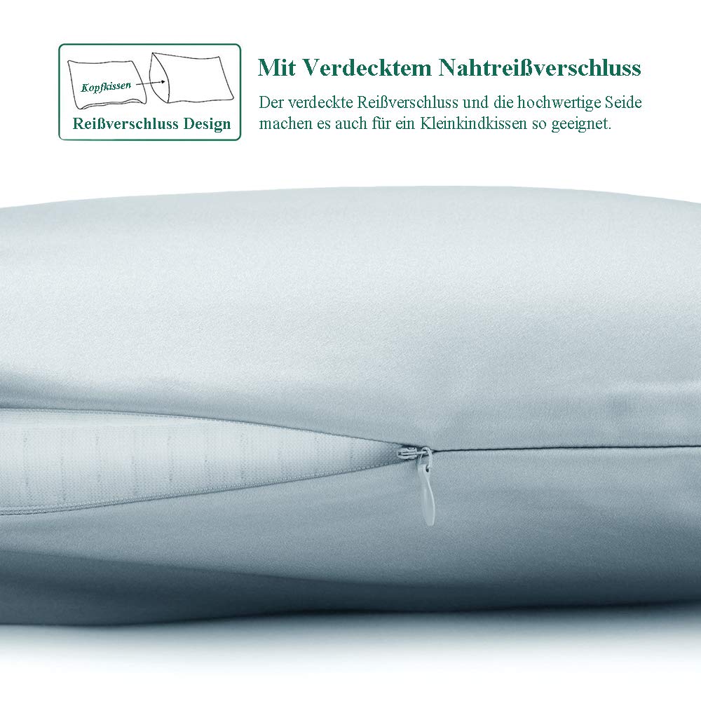 Kussensloop van 100% natuurlijke zijde, moerbeizijde, 22