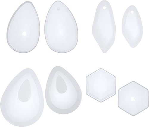 Bandejas de silicona para manualidades, resina epoxi, jabón, fabricación de joyas, paquete de 6 pulgadas