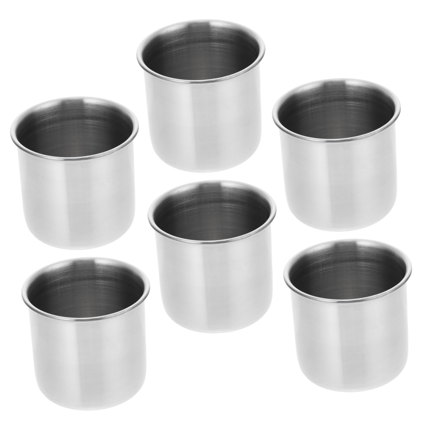 Alipis 6 Piezas Vaso de Medicina de Acero Inoxidable sin Escala para Laboratorio o Hogar Vaso Medidor para Medicinas