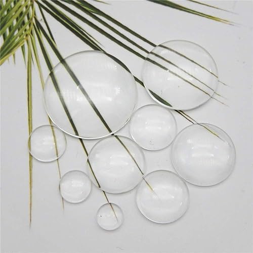 Miniatura 6 de Paquete de 90 cabujones de cristal transparente de forma redonda de 0.315 in, 0.394 in, 0.472 in, 0.591 in, 0.630 in, 0.709 in, 0.787 in, 0.984 in,