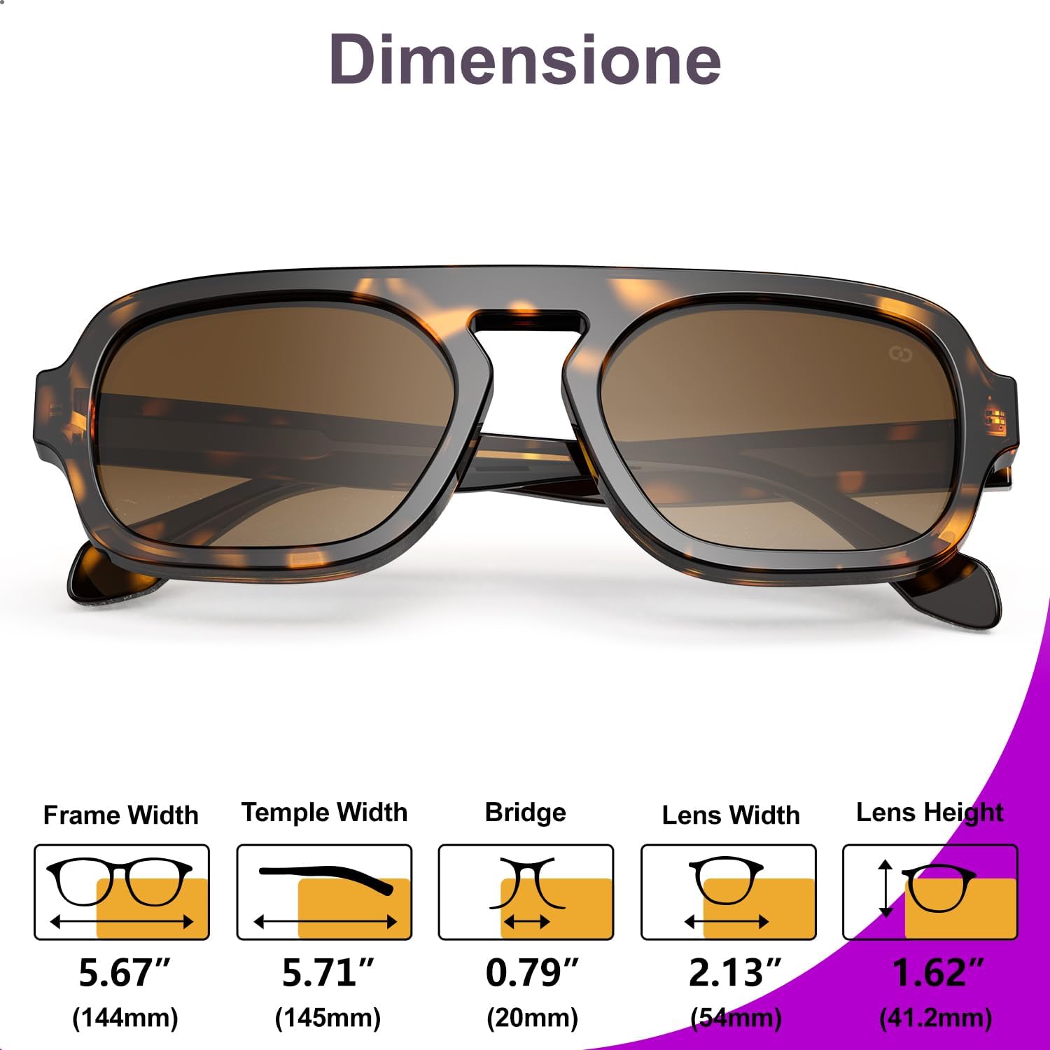 VISOONE Aviator Trendy Sunglasses for Women Men 70s Flat Top Large Retro Fashion Shades Jane - Image 7