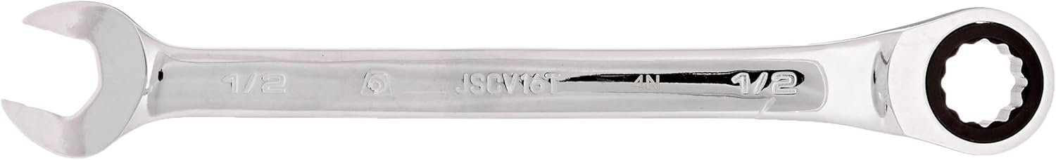 Stanley Proto Industrial JSCV16T Full Polish 12 Point Reversible Ratchet Wrench 1/2-Inch