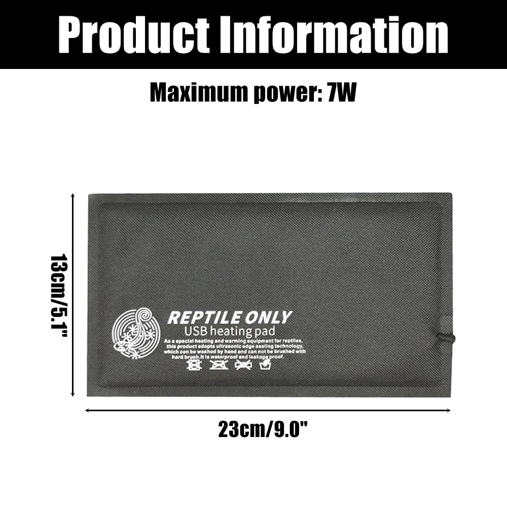 DONGKER Tappetino Riscaldante per Rettili,USB 5 V Tappetini Riscaldanti per Tartaruga Riscaldatore per Lucertola Geco Serpenti Rane