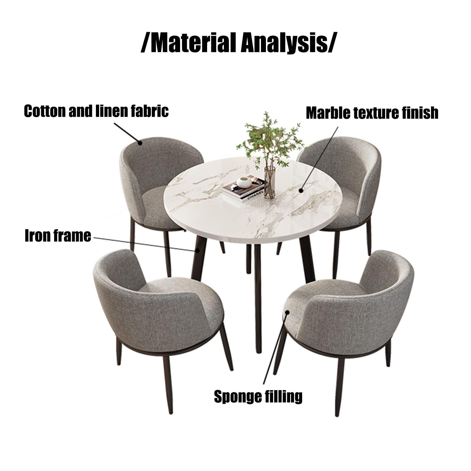 Mesa Redonda de Comedor y sillas para 4 Personas Que Ahorra Espacio, Mesa de recepción o para reuniones, Ideal para café o Cocina, Color Verde.